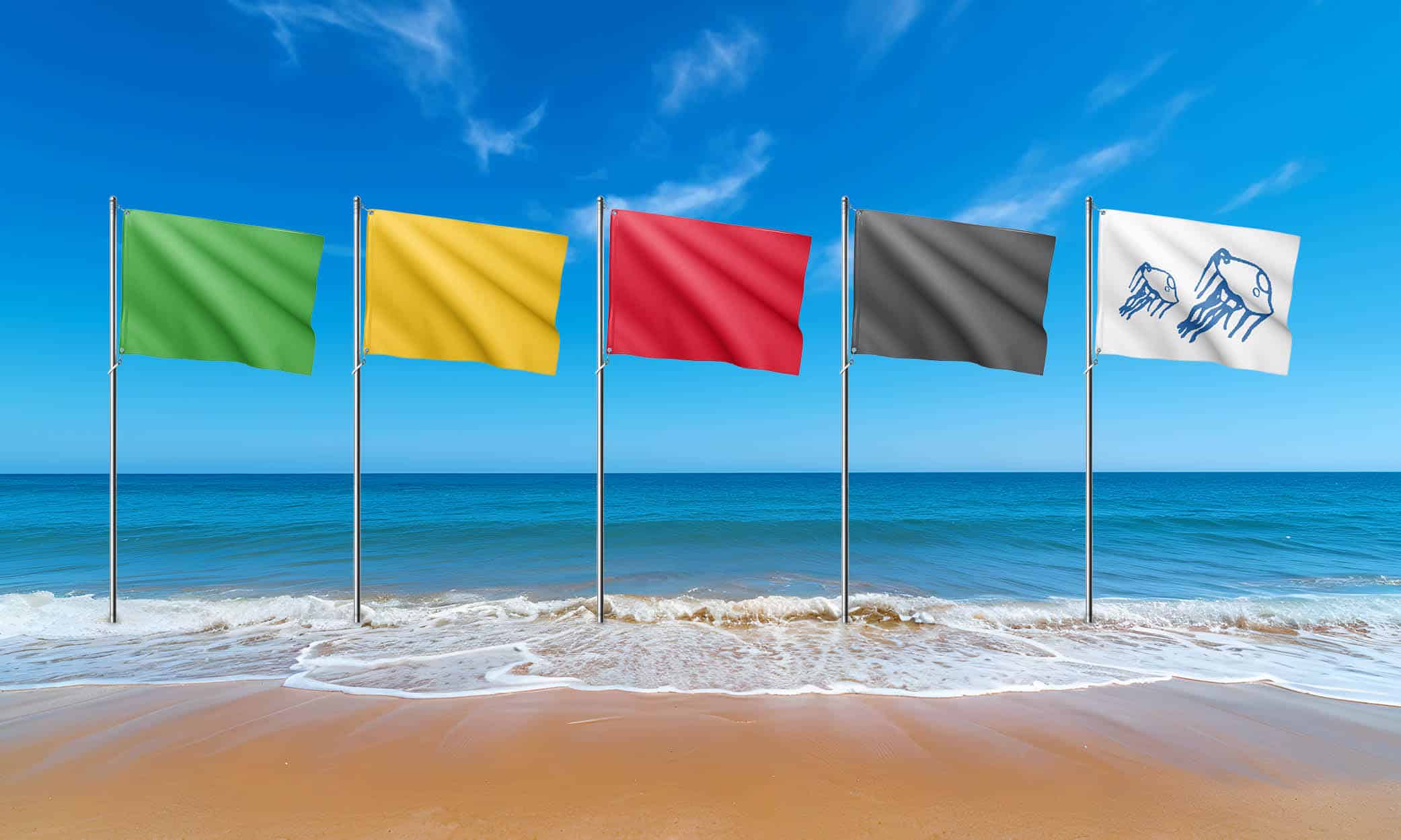 Njoy Costa Brava Beach Warning Flags Spain